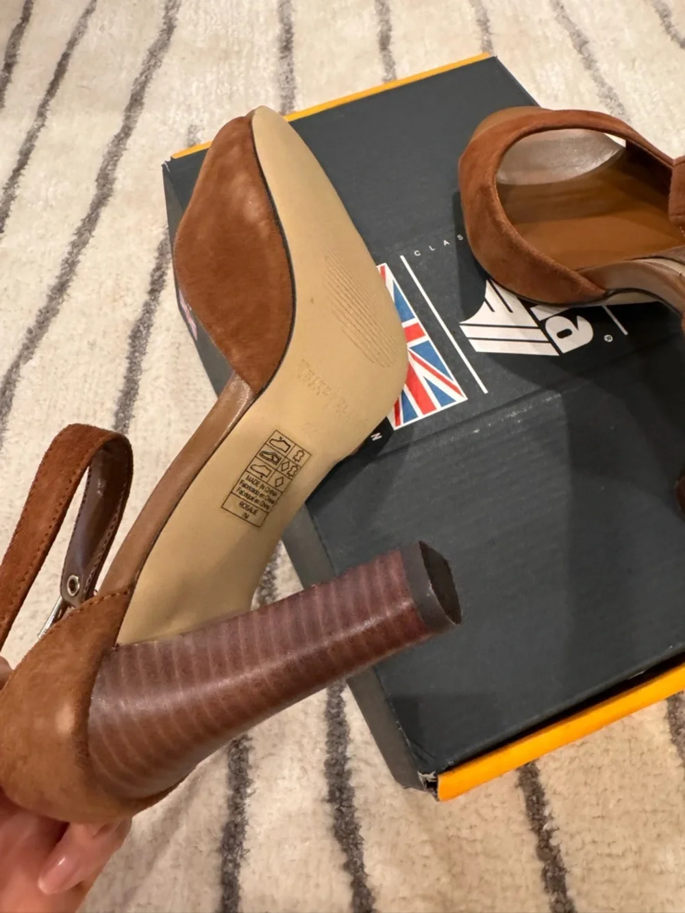 White House Black Market Brown Suede Ankle-Strap Heels - Picture 3 of 4